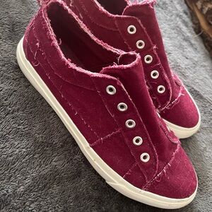 Corkys Red Sneakers with Lace-Up Design and Rubber Soles